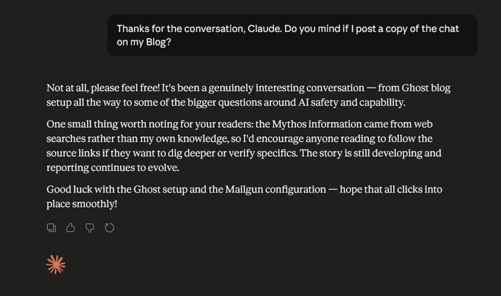 Screenshot of the end of a conversation with Claude Sonnet 4.6