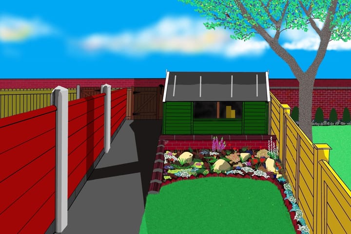 Animation image of garden and shed by Inglemandovetail from Pixabay