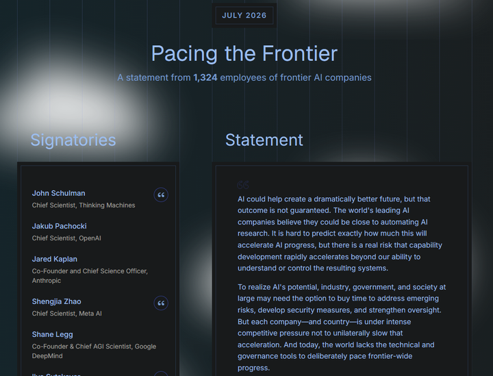 Screen capture of the Pacing the Frontier web page.